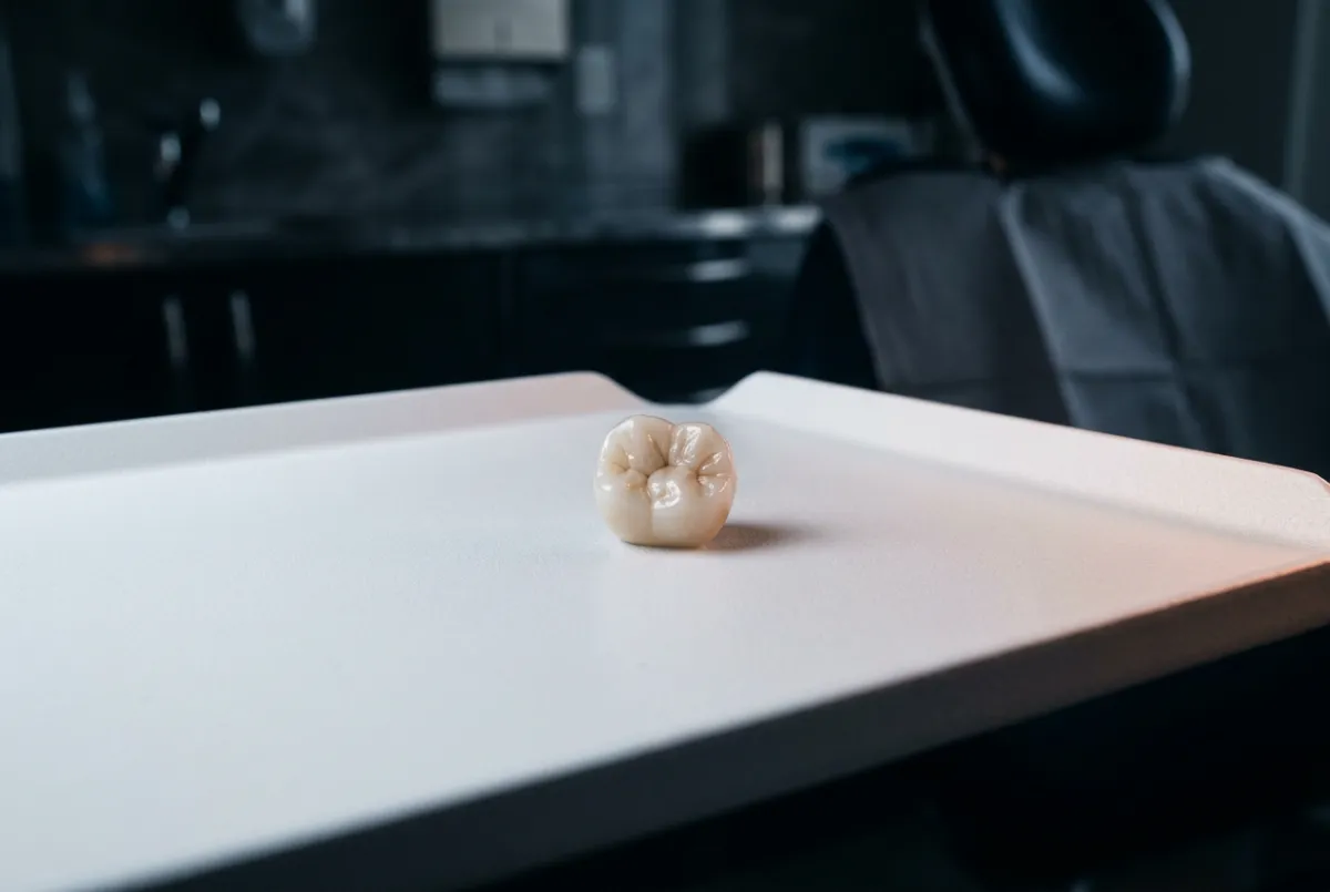 Clinical view showing existing composite restorations and crowns next to natural dentition
