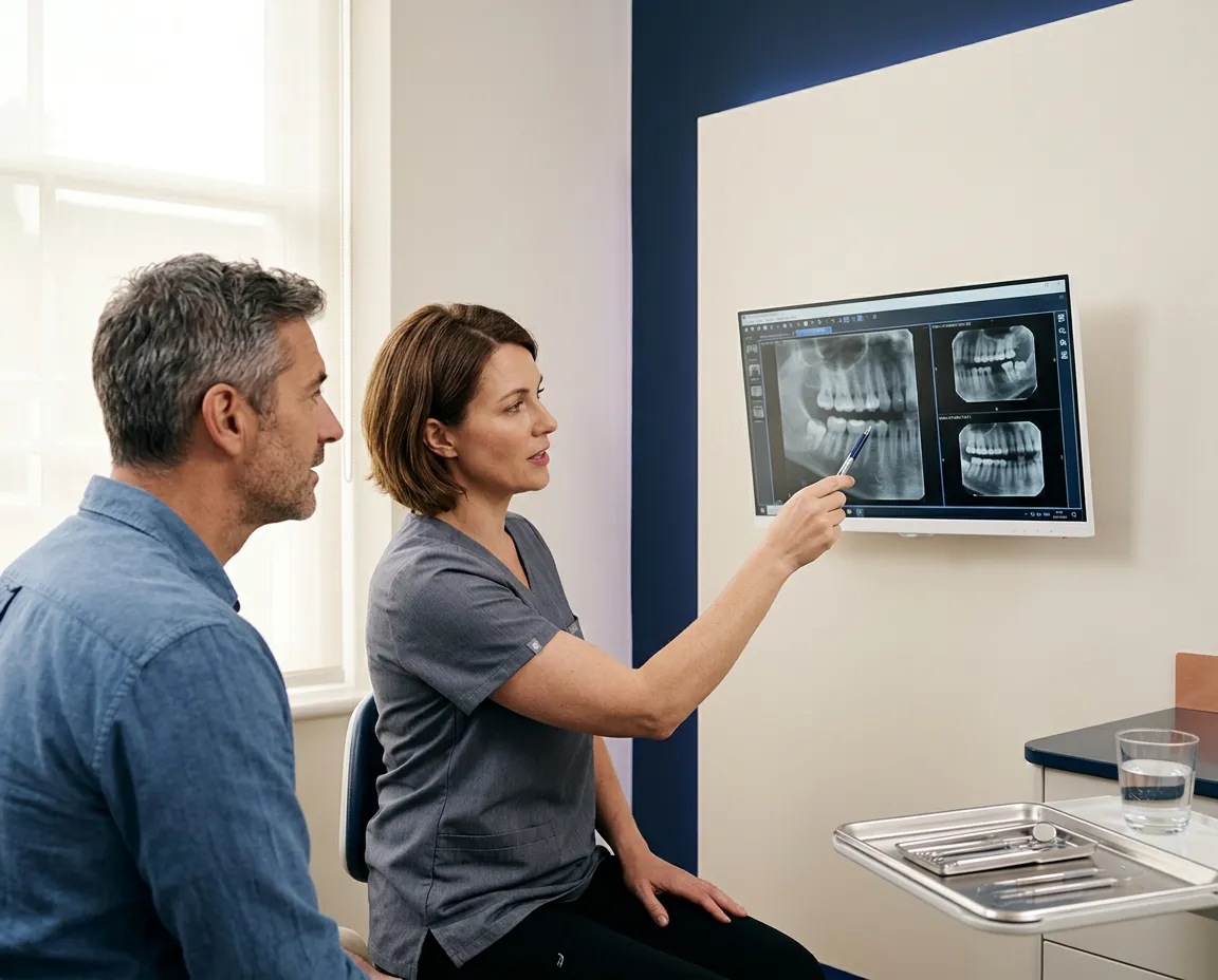 Modern digital dental X-ray radiograph imaging screen displaying crystal clear diagnostics