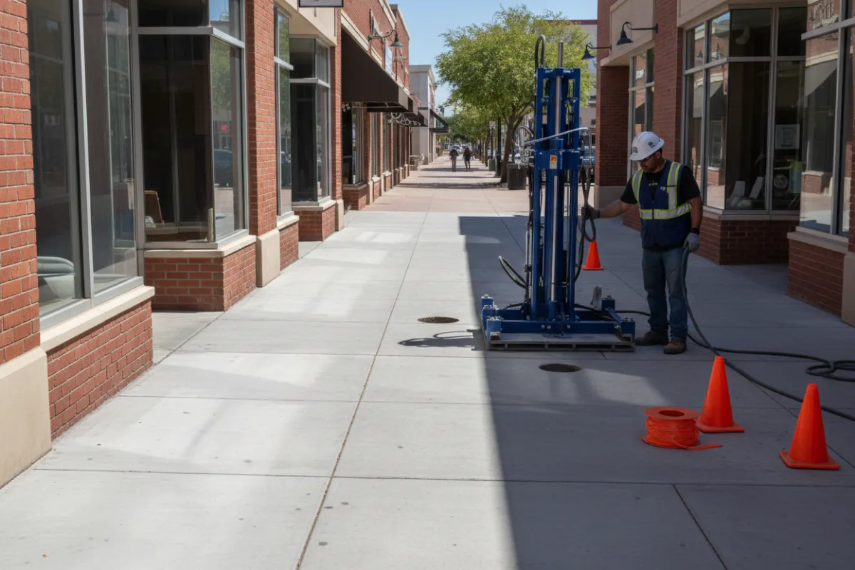 Commercial sidewalk leveling in Downtown Chandler