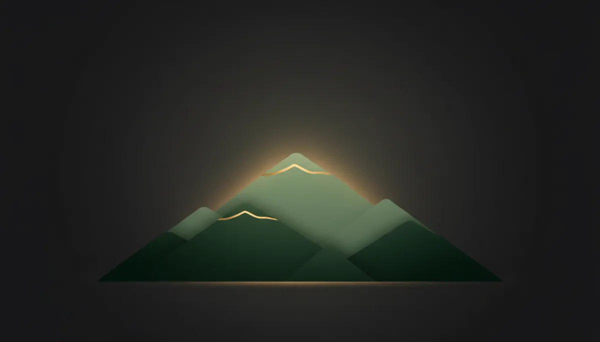 Mountain Silhouette graphic in Deep Forest Green and Sage