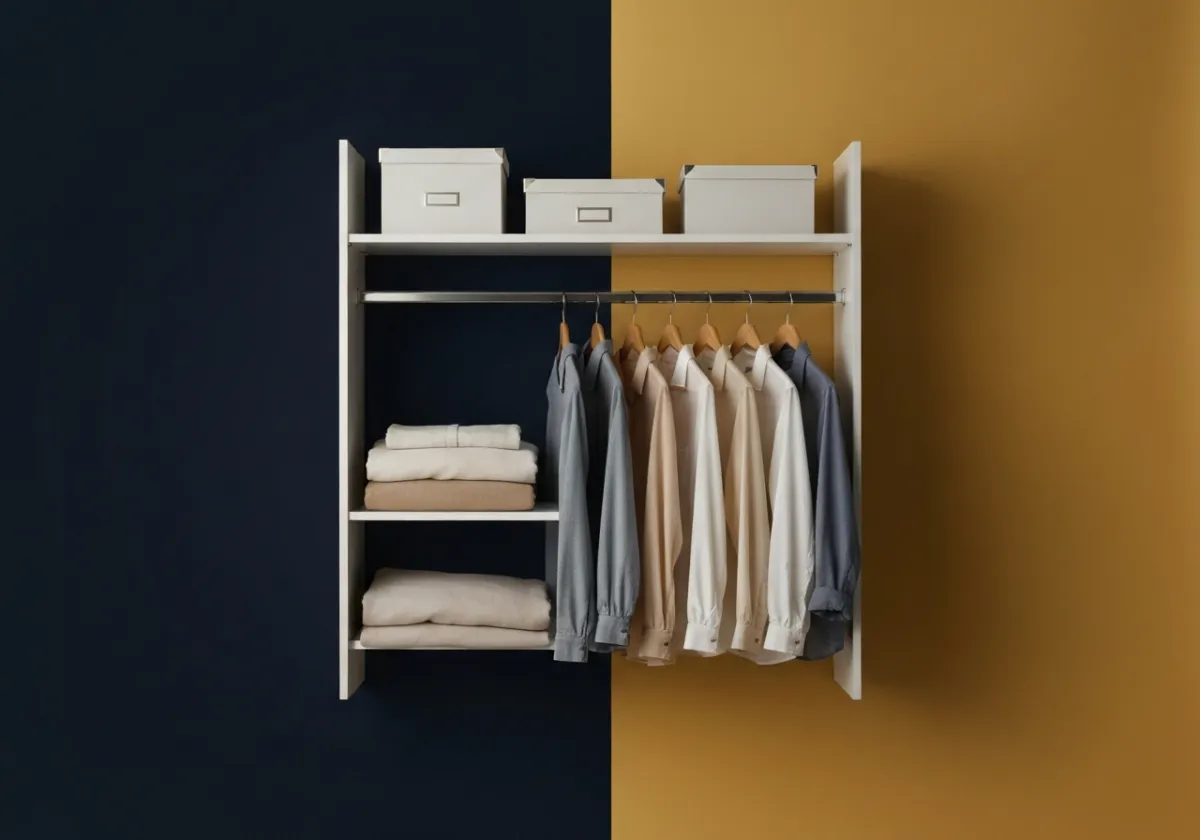 Organized wardrobe featuring perfectly ironed garments