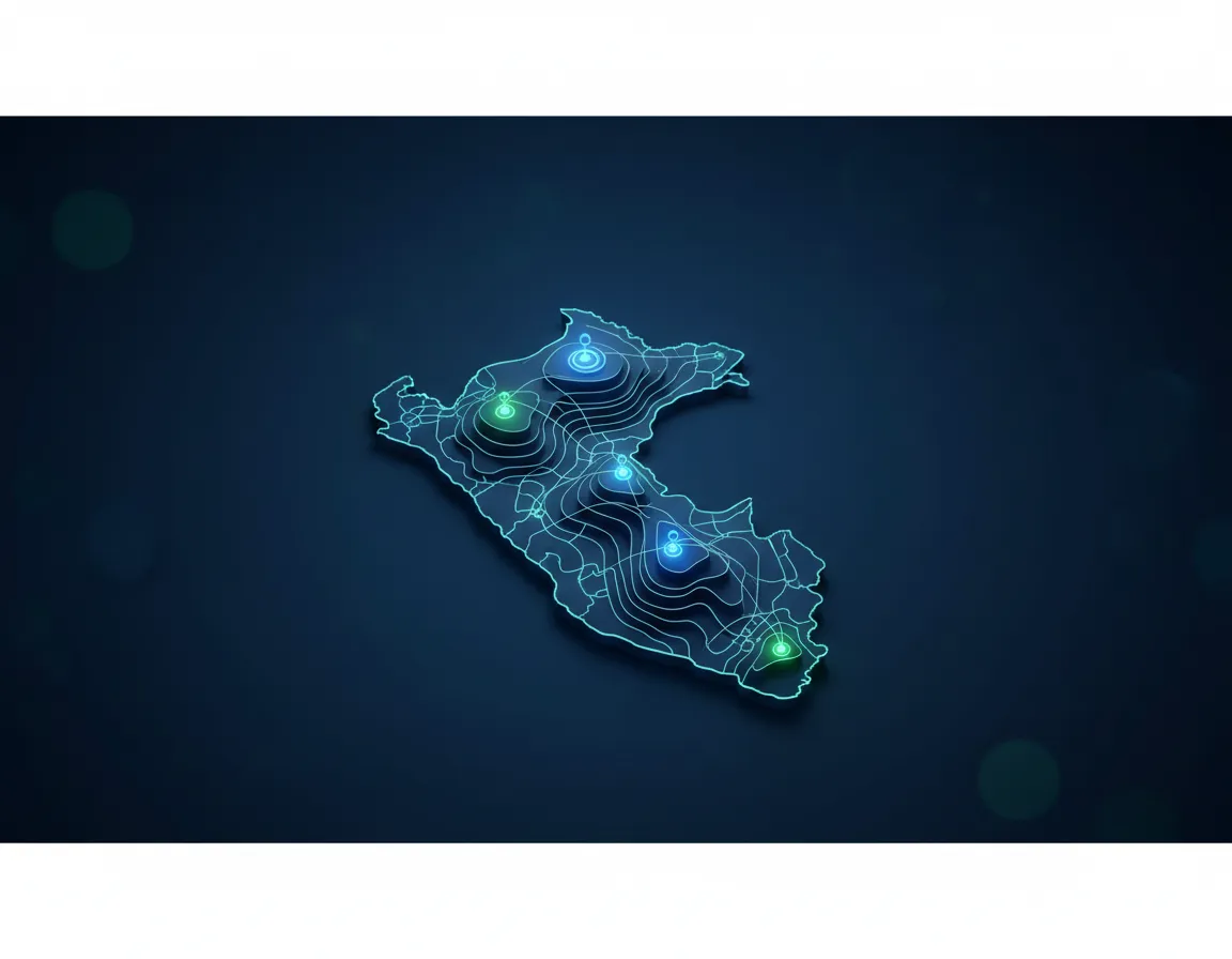 Mapa local de San Martín con nodos tecnológicos