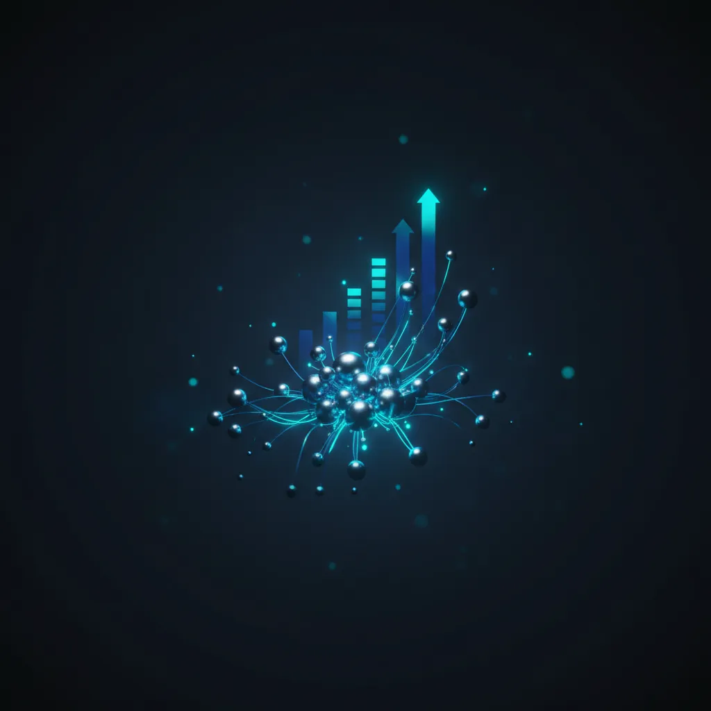 Gráfico abstracto minimalista de crecimiento comercial y conectividad del ecosistema ADT