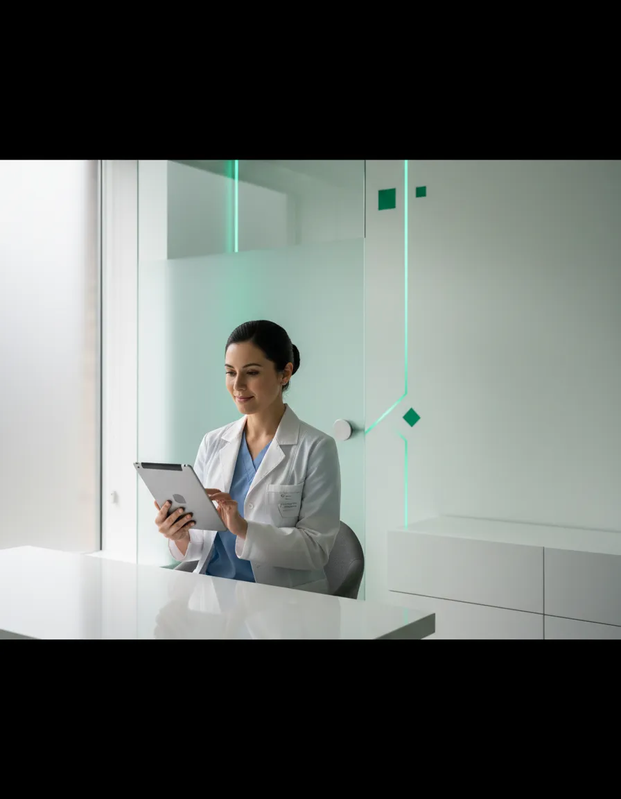 Clinical professional conducting telehealth consultation