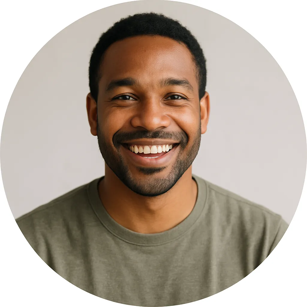 Casual portrait of a Black man in his 30s (testimonial)
