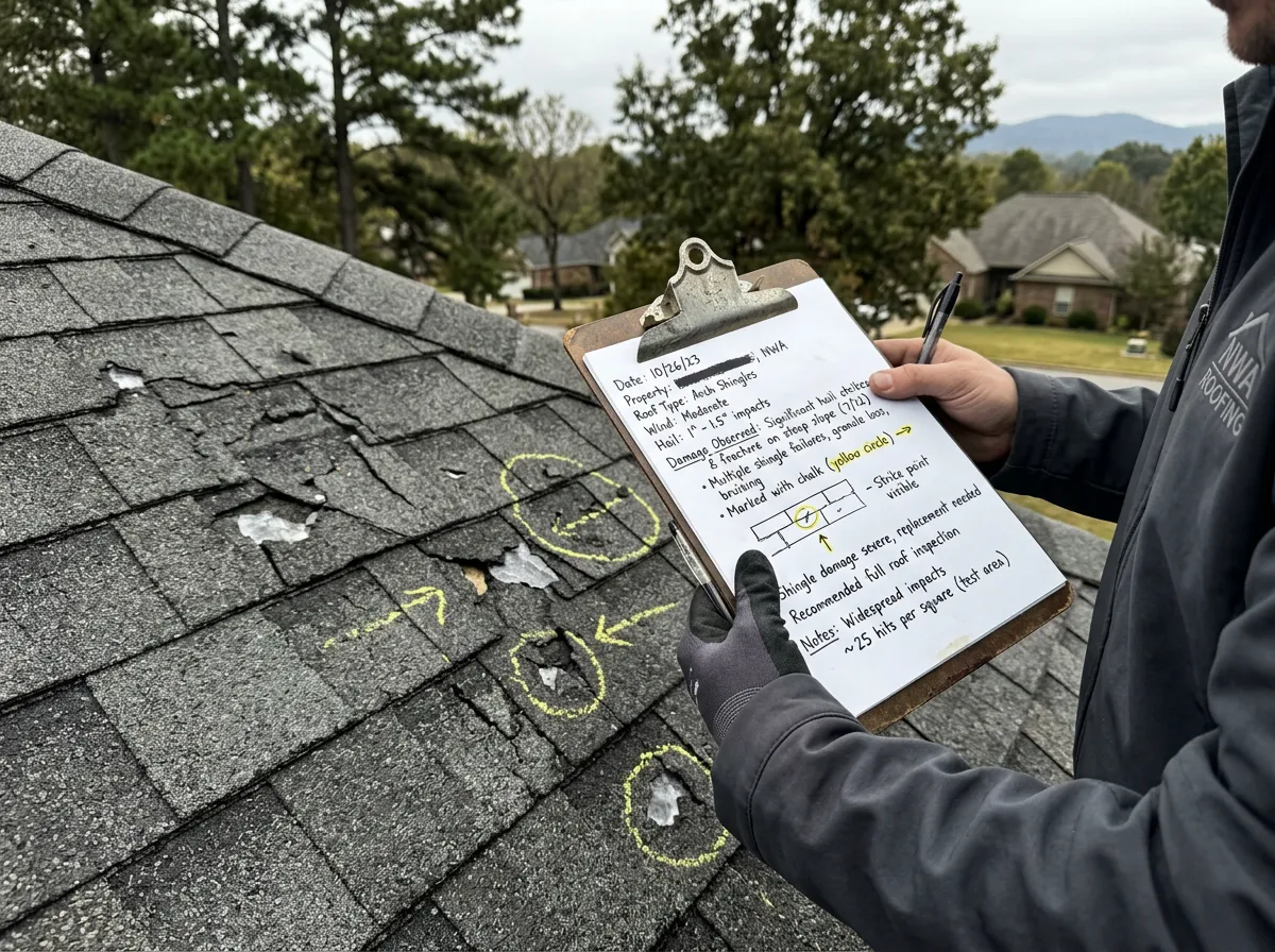 Storm restoration and hail damage roof inspection