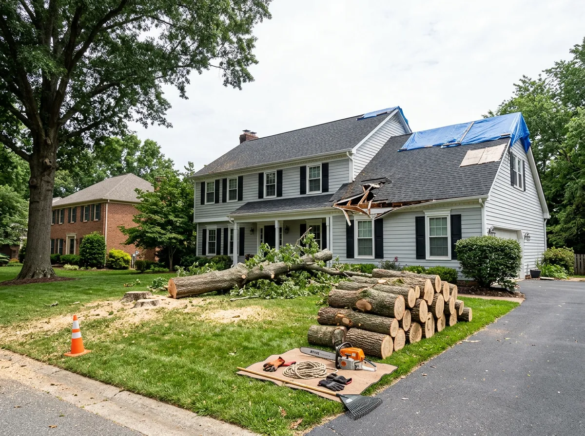 Emergency tree removal after storm damage