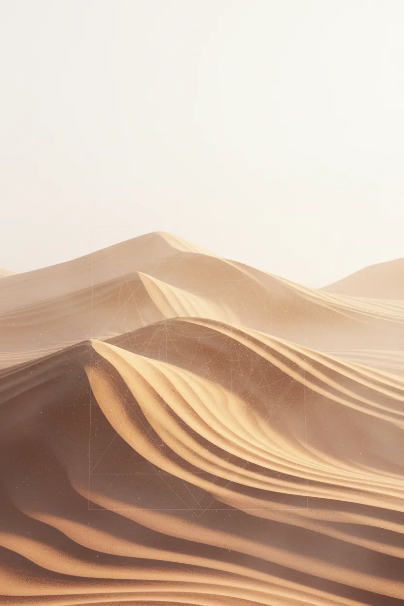 Ethereal soft sand ripples and gentle light