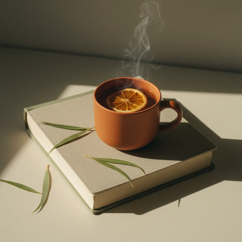 hot tea and a journal for healing