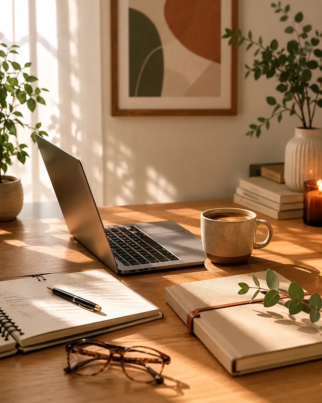 Hands typing on a laptop, soft warm warm lifestyle imagery