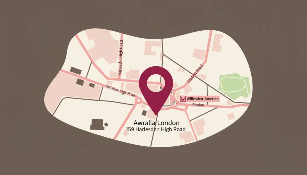 Map showing location of Awralla London near Willesden Junction