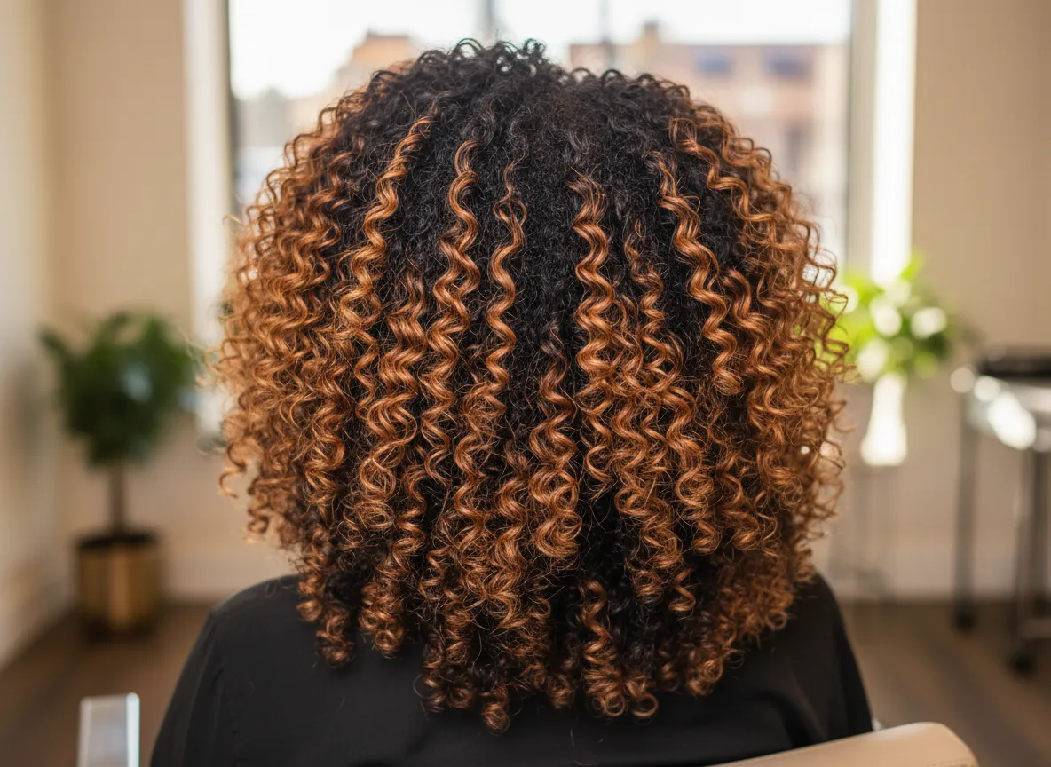 Balayage colour on Afro-textured hair at Awralla London