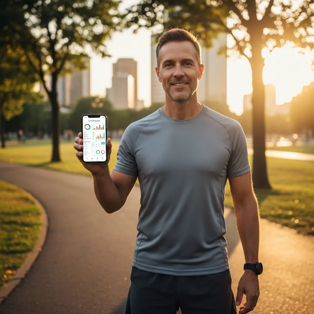 Portrait of Jamal K., confident man in running gear outdoors