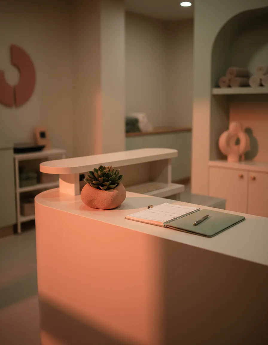 Calm soft-focus reception area