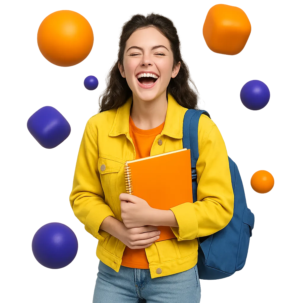 Playful student cutout