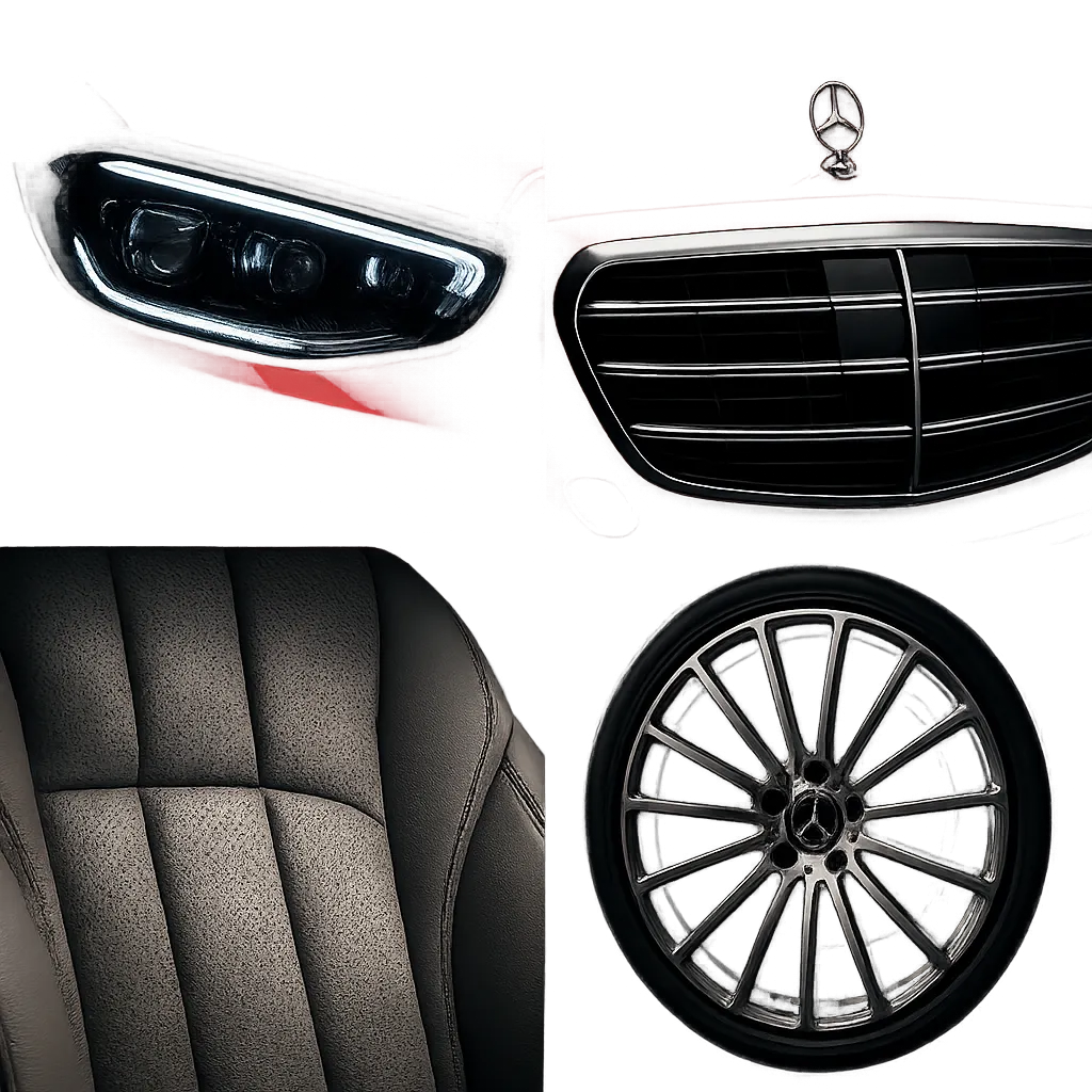 Mercedes Benz S-Class exterior and interior macro design details composite masonry grid