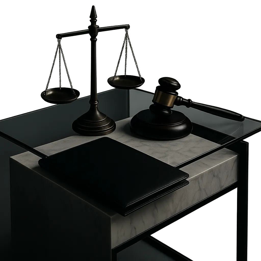 High-end law office interior representing professional trademark legal services.