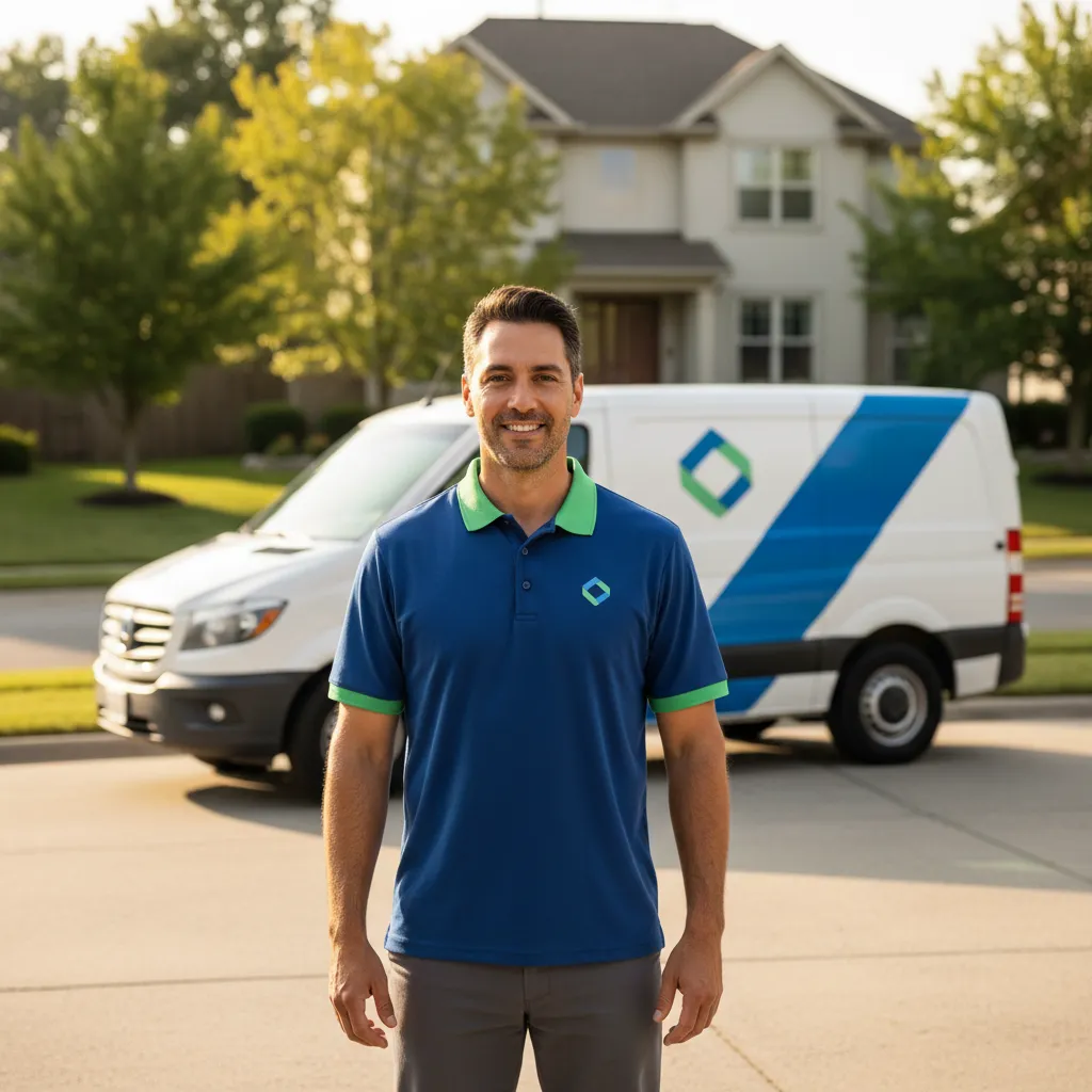 Professional home service worker on the job