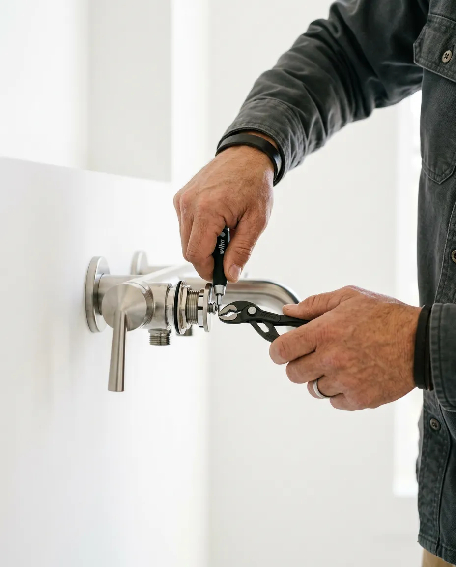 Expert home service craftsman performing precision maintenance and installation work for Cooling Downs AC Services LLC