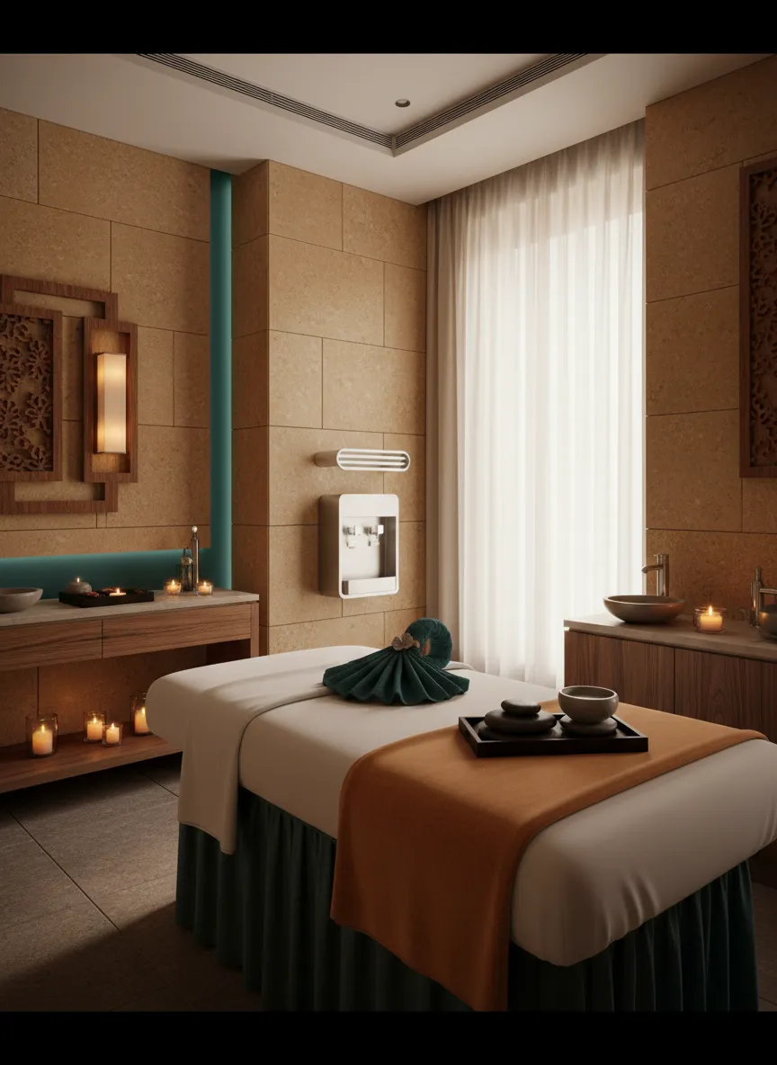 Serene, empty high-end massage room illustrating missed bookings