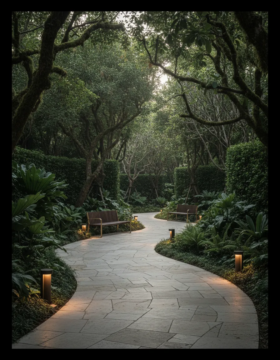 Architectural placeholder showing landscaped gardens