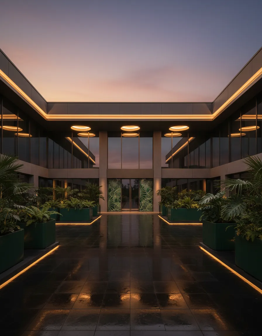 Architectural placeholder showing clubhouse