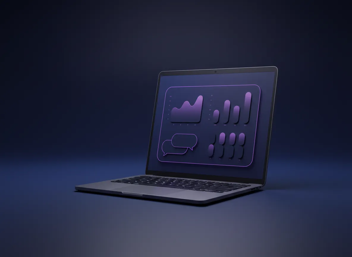 Dashboard mockup of AI-powered local service website