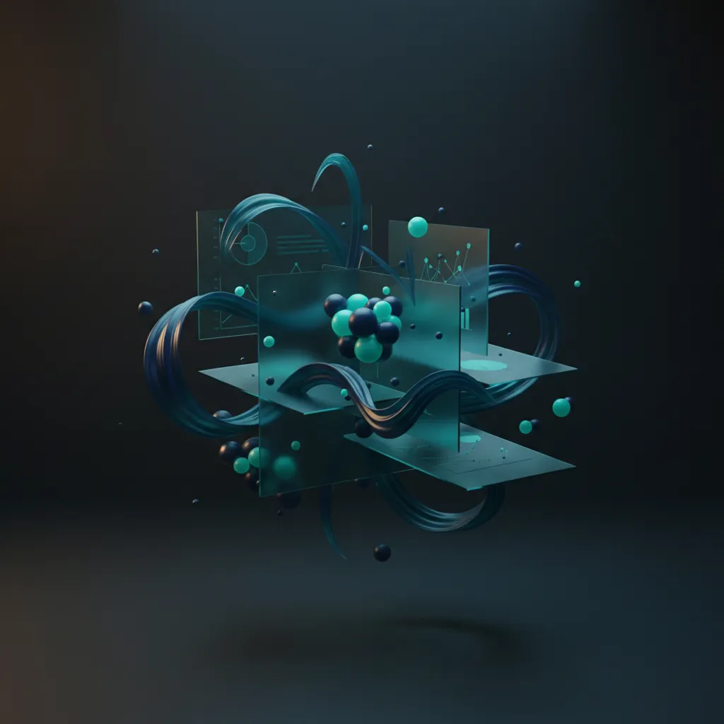 Abstract visualization of data analytics and hidden insights.