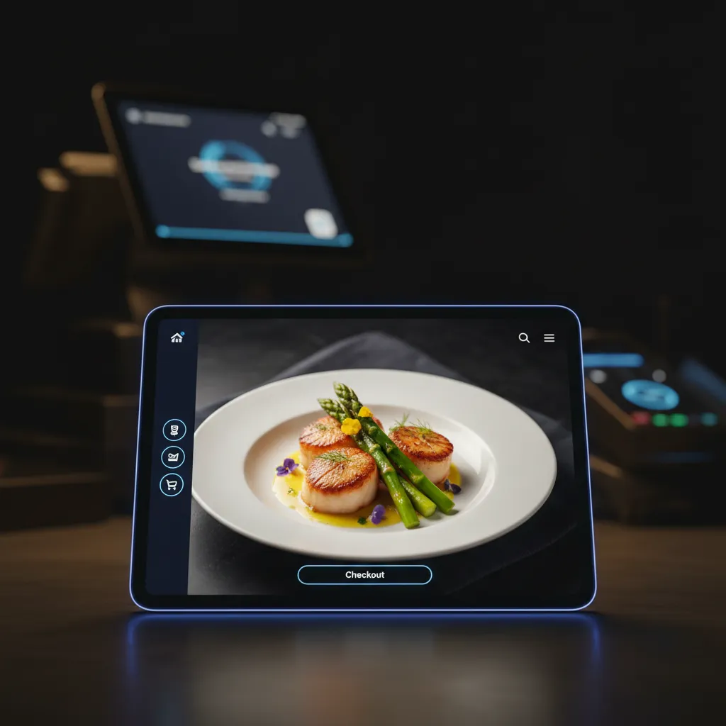 TableTurn integrated online ordering platform interface on a tablet