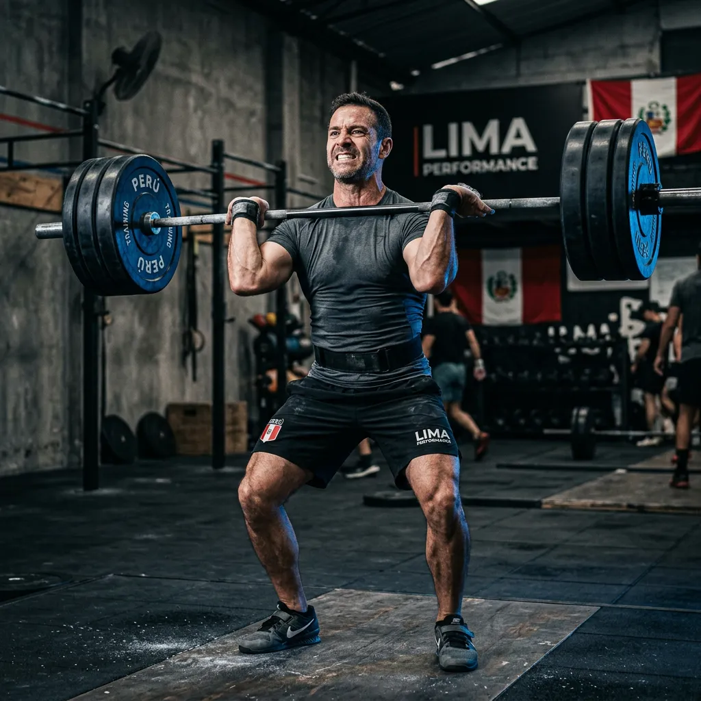 Atleta entrenando en gimnasio de alto rendimiento en Lima Perú