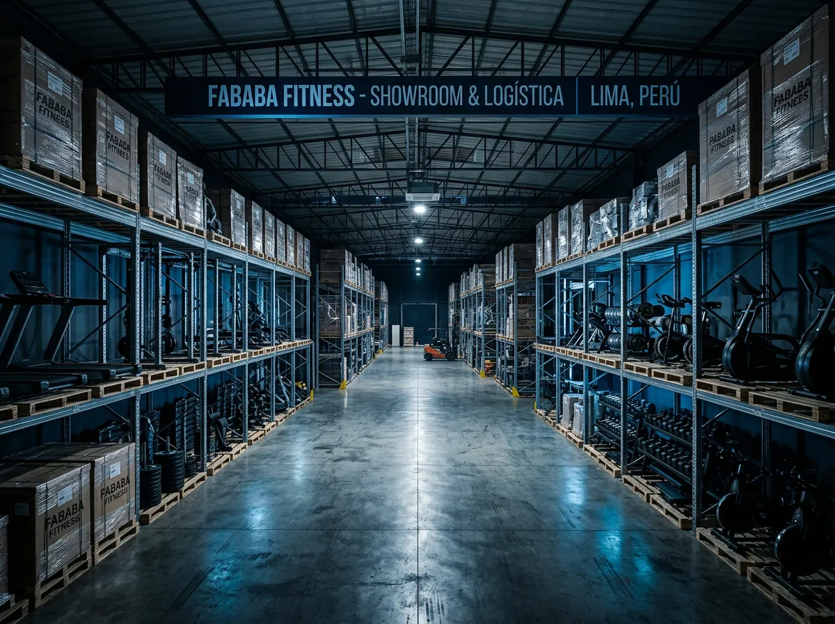 Showroom industrial y centro logístico de Fababa Fitness en Lima Perú