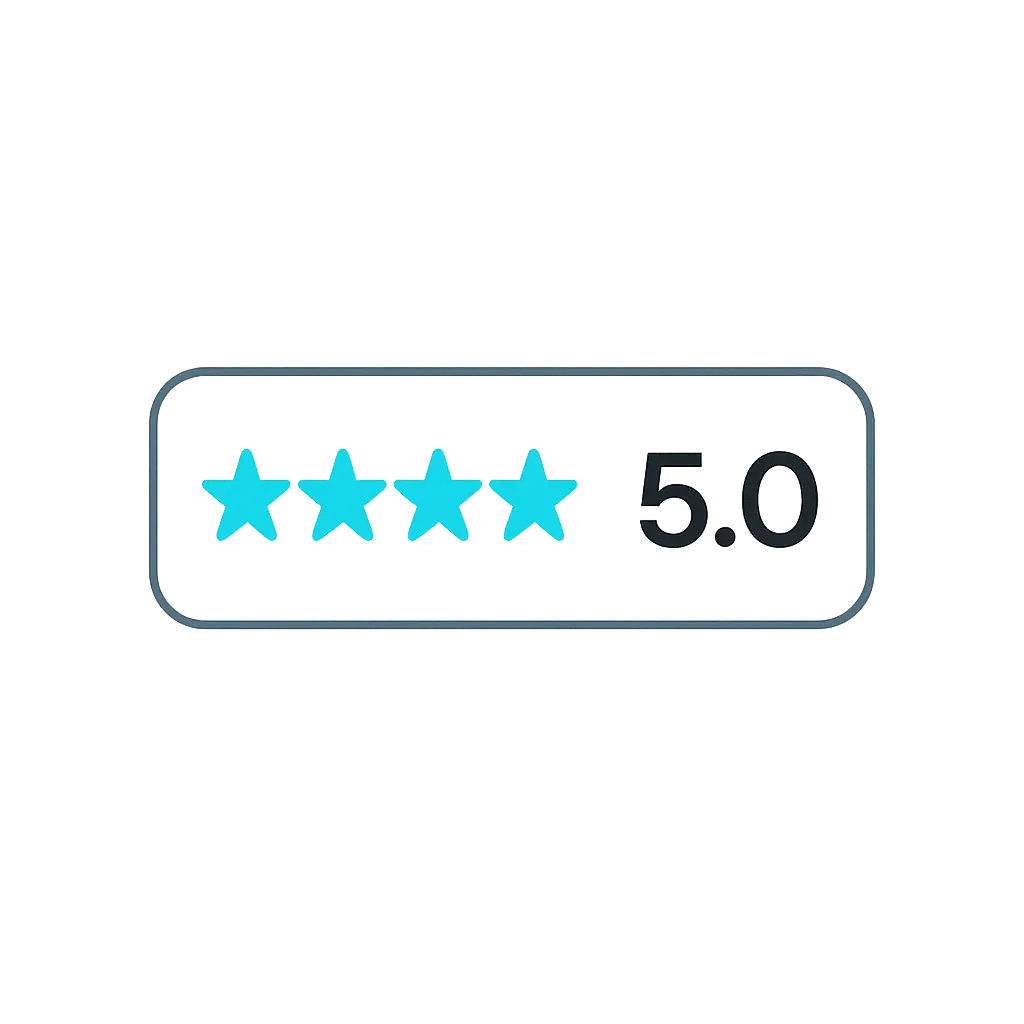 Minimalist UI representing automatic reputation and review management