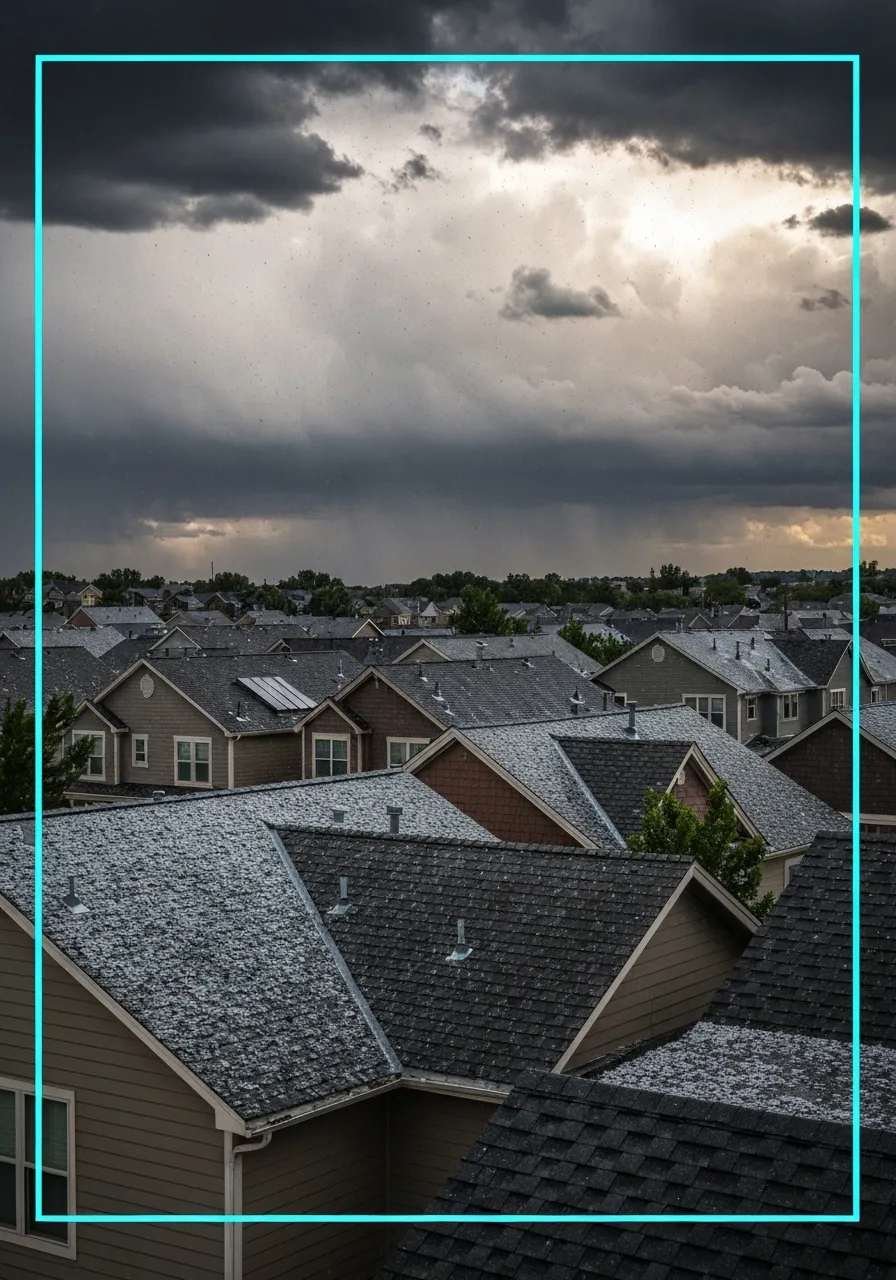 A premium atmospheric residential storm scene in Colorado along the I-25 corridor.