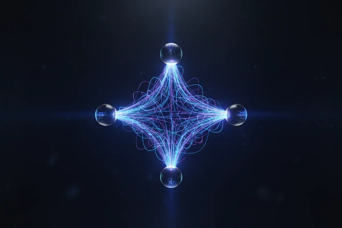 Ecosystem Connectivity Map showing Website, CRM, AI, and Ads connected with glowing lines