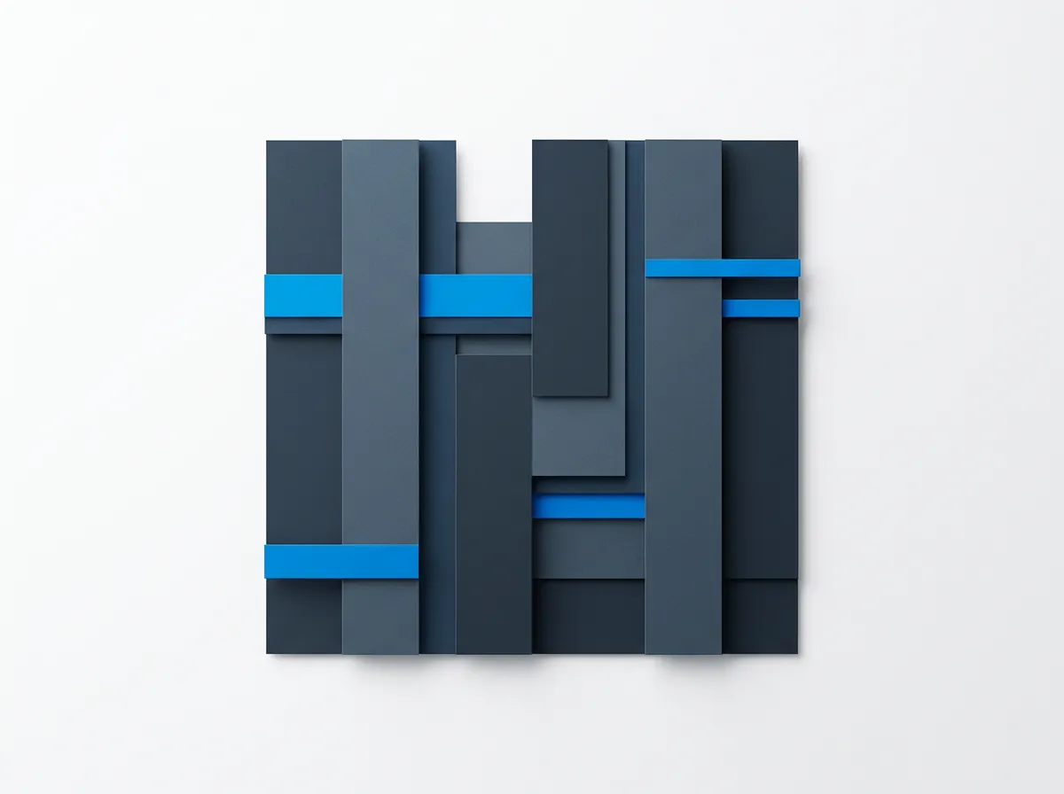 Minimalist geometric architectural graphic embodying legal precision and structured clarity