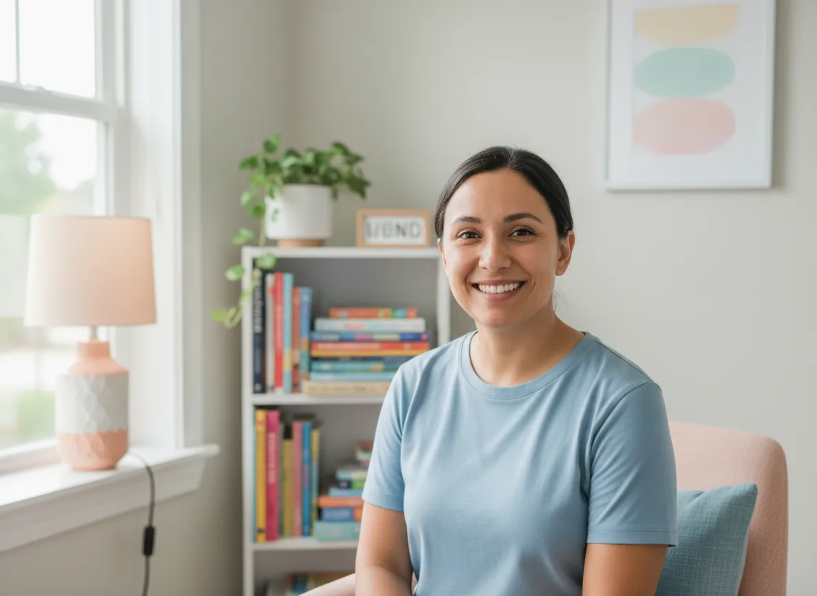 Portrait of reading tutor smiling