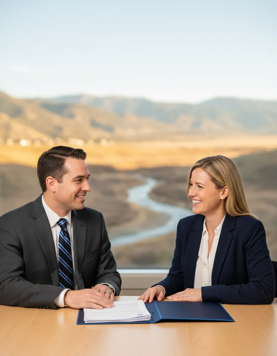 Matthew Collett helping a homebuyer in Golden, CO
