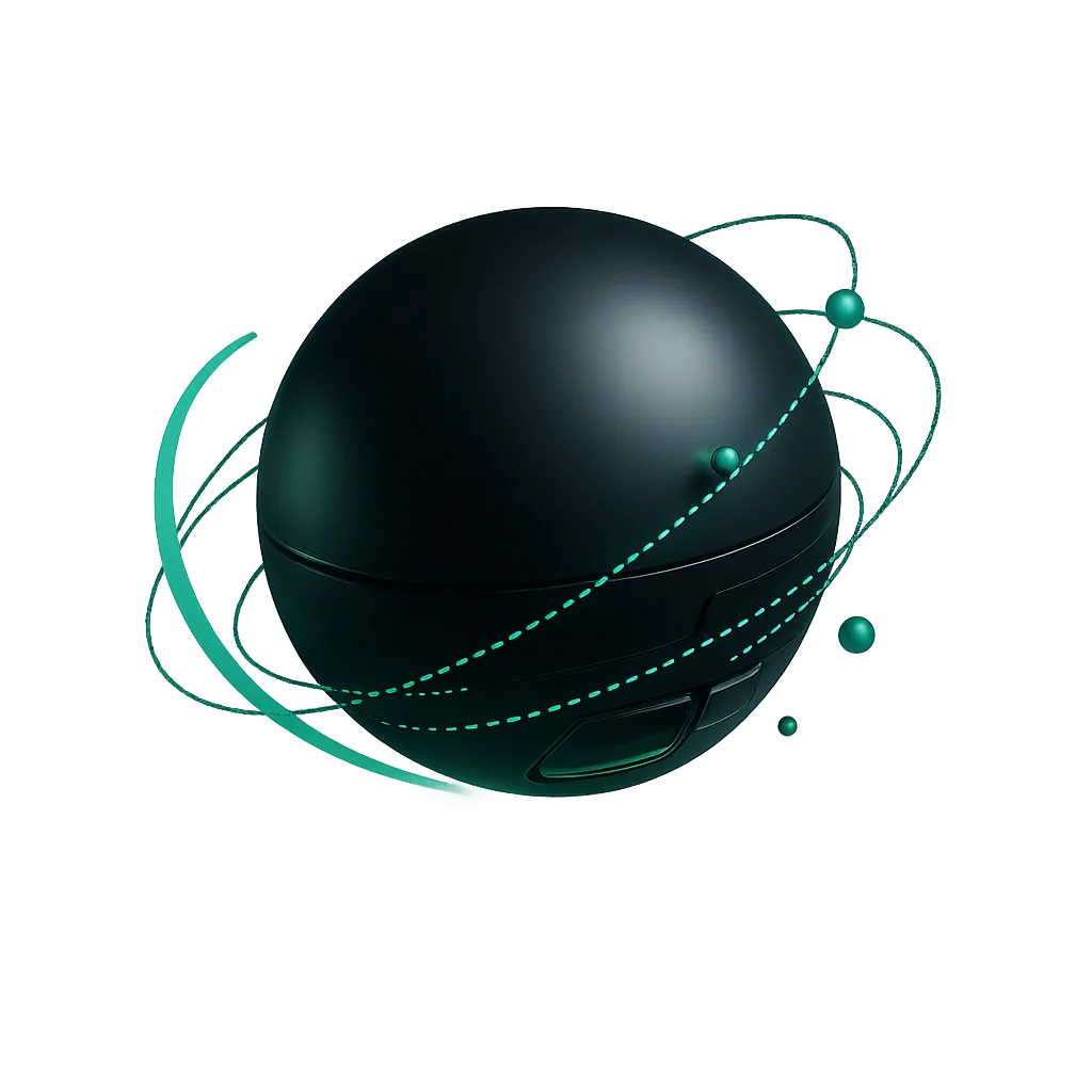 High-tech AI marketing hub and abstract growth orbital