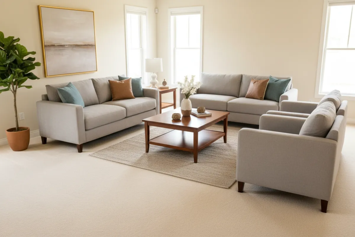 Realtor Services - immaculate carpet and upholstery in staged home