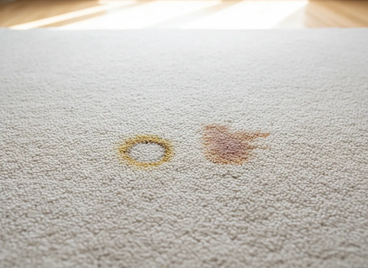 Carpet with visible pet stain before cleaning