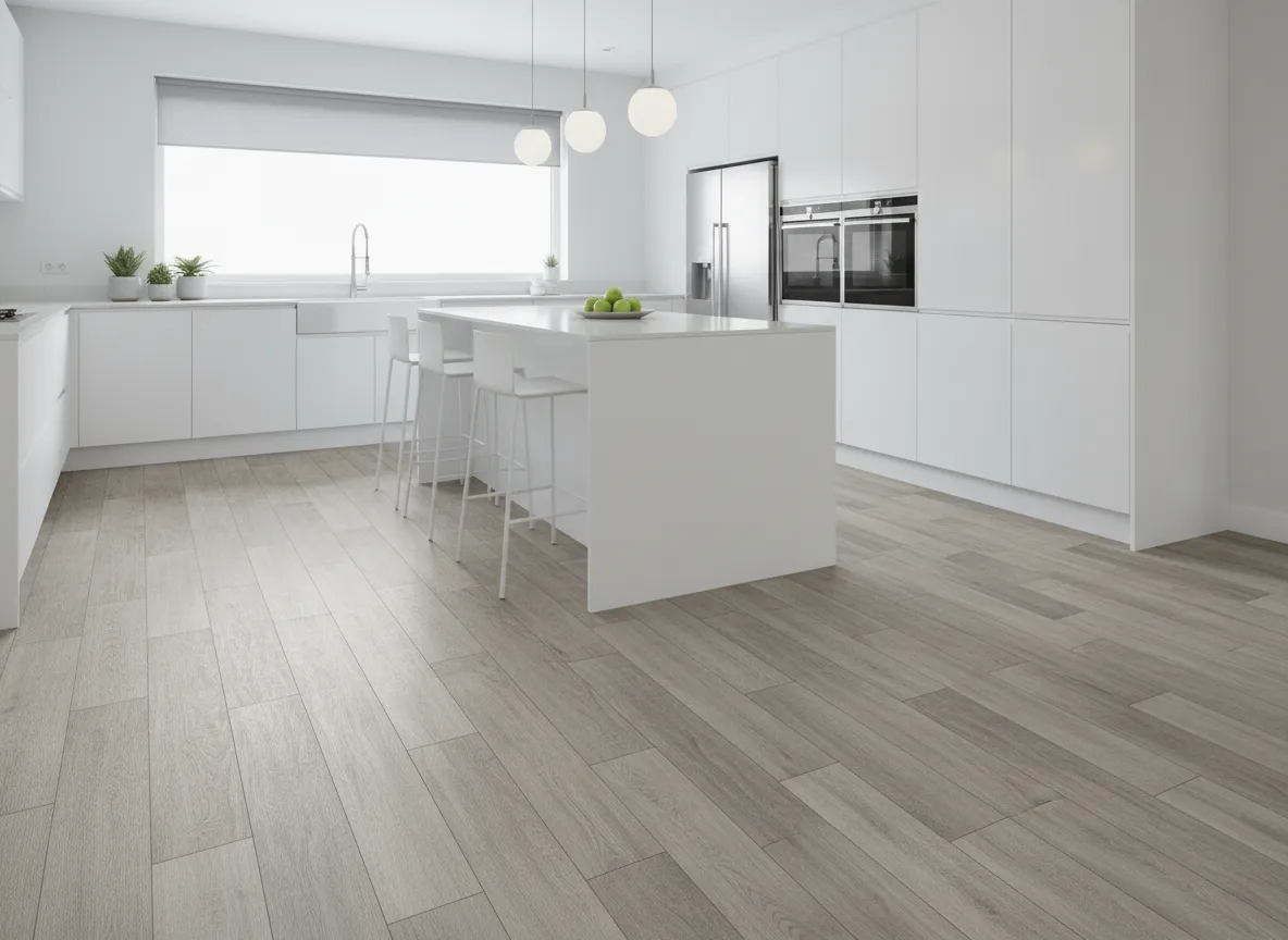 Laminate flooring in a kitchen