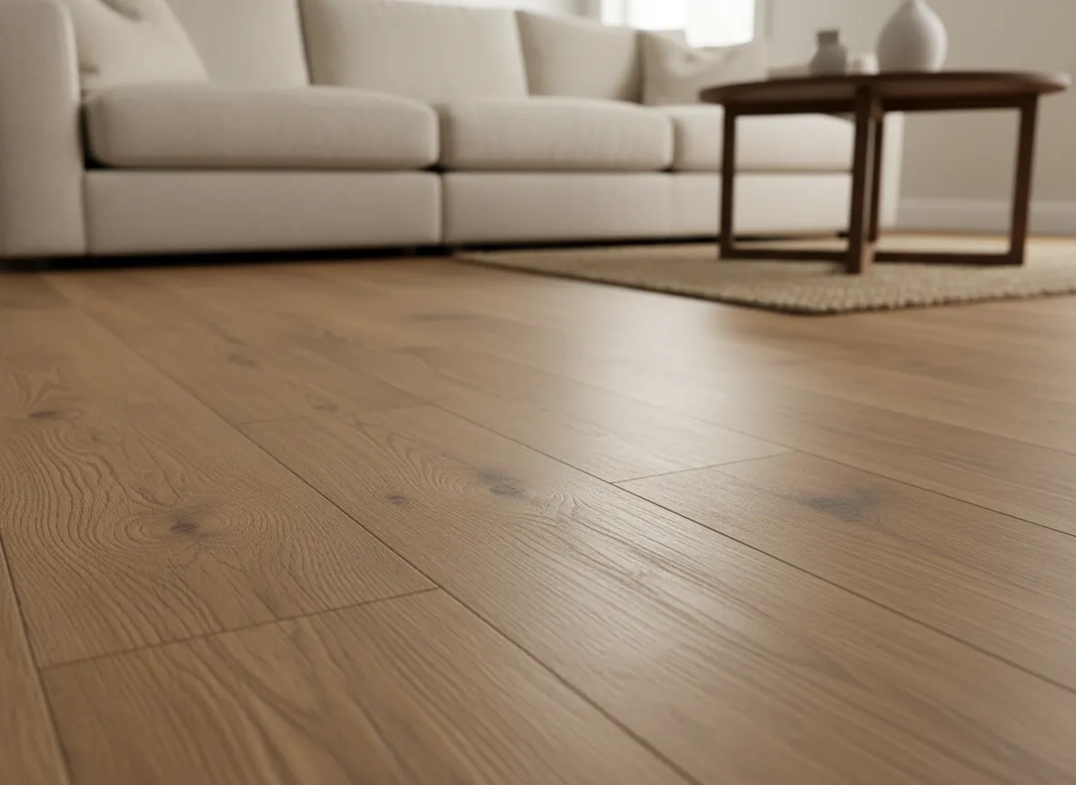 Luxury vinyl plank flooring in a modern living room