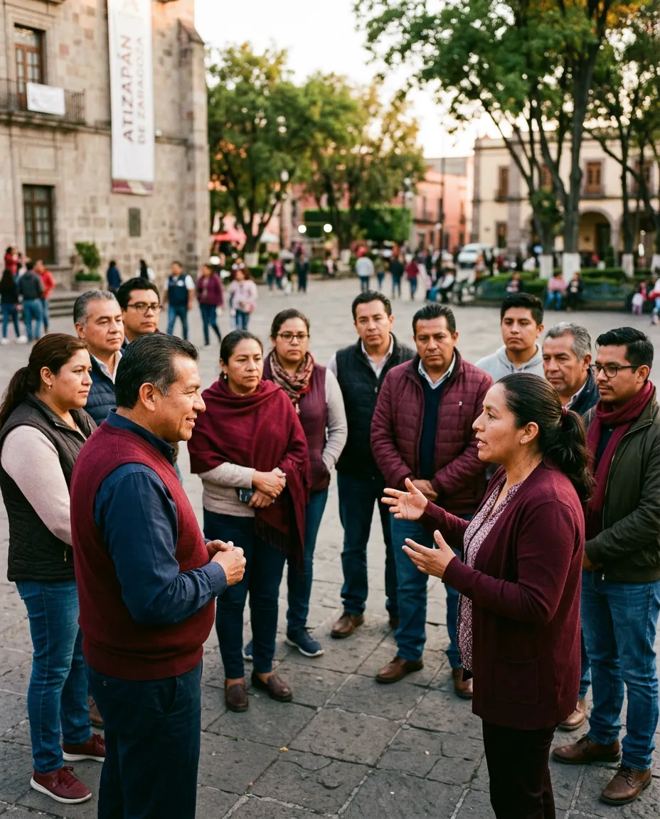 Ciudadanos de Atizapán participando en un diálogo comunitario abierto y reflexivo