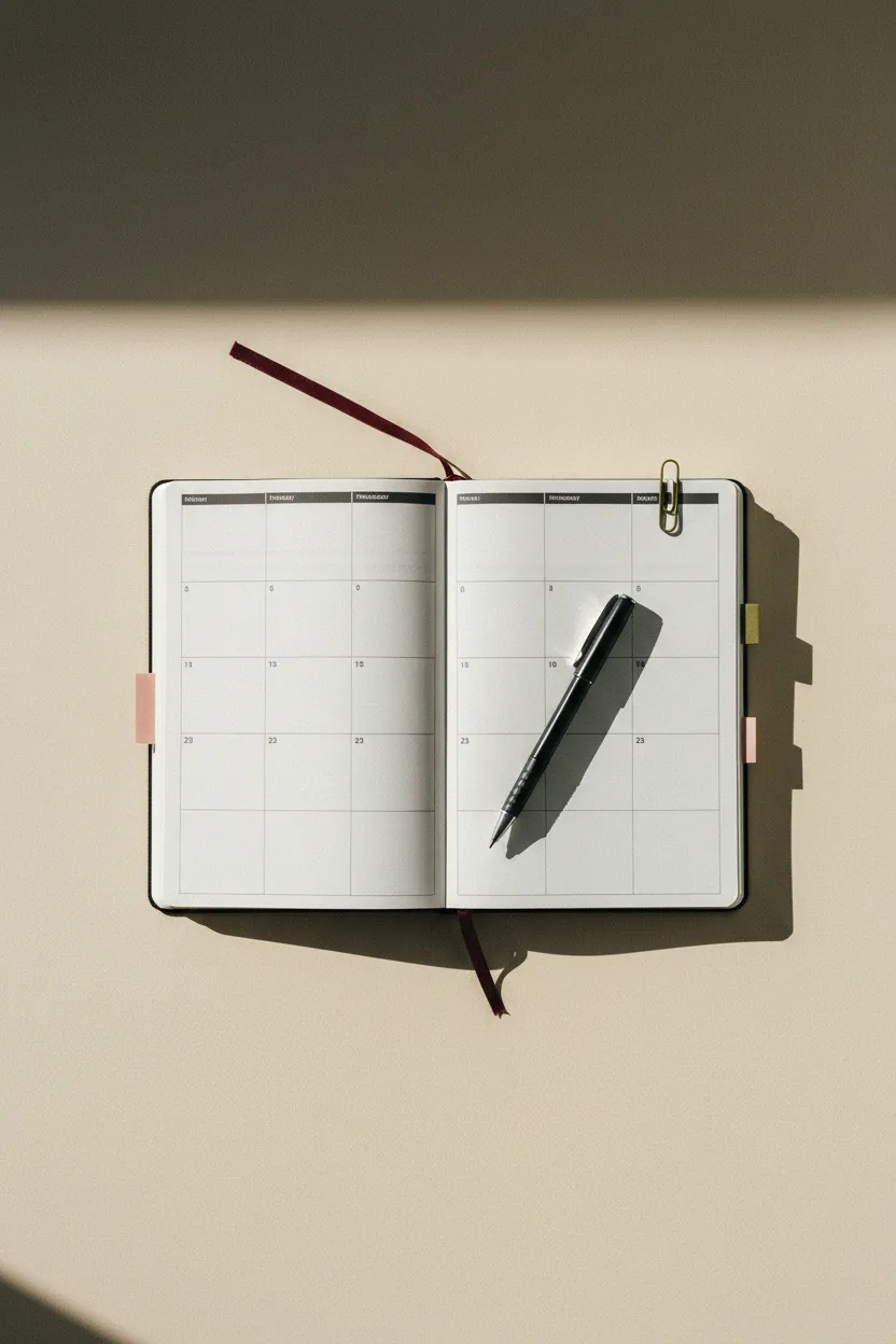 A structured blueprint or planner representing a clear path forward