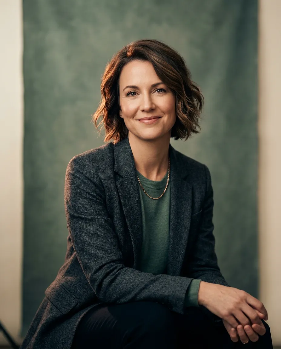 Sam, Founder of Sales Effect Academy, in an authentic warm editorial portrait