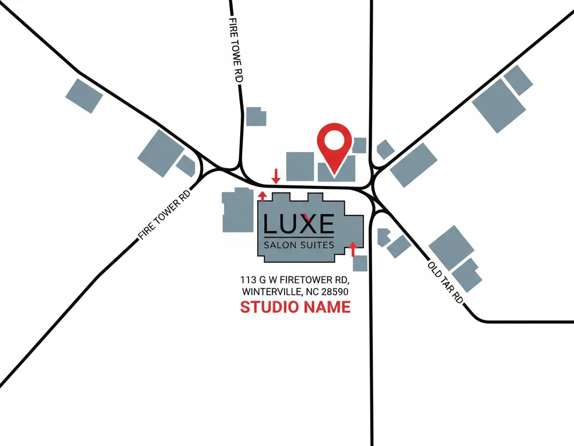 Map location of Luxe Salon Suites