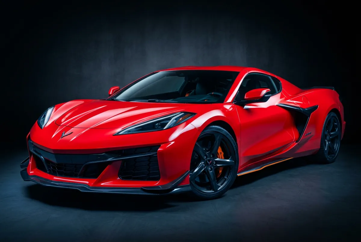 2024 Chevrolet Corvette Z06 3LZ in Torch Red studio profile