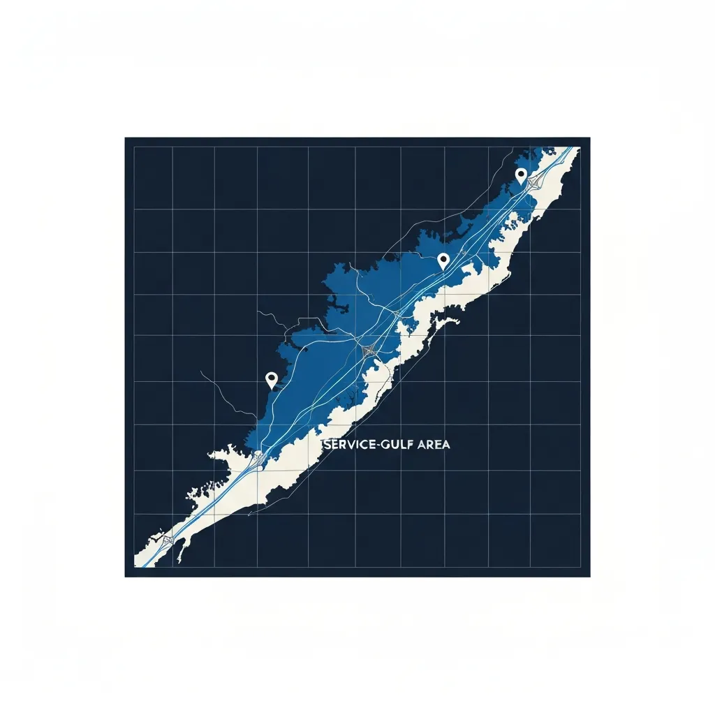 Map of Pensacola and surrounding Gulf Coast area