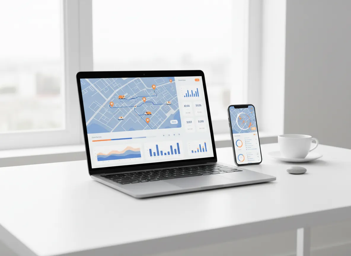 Logistics dashboard with route planning