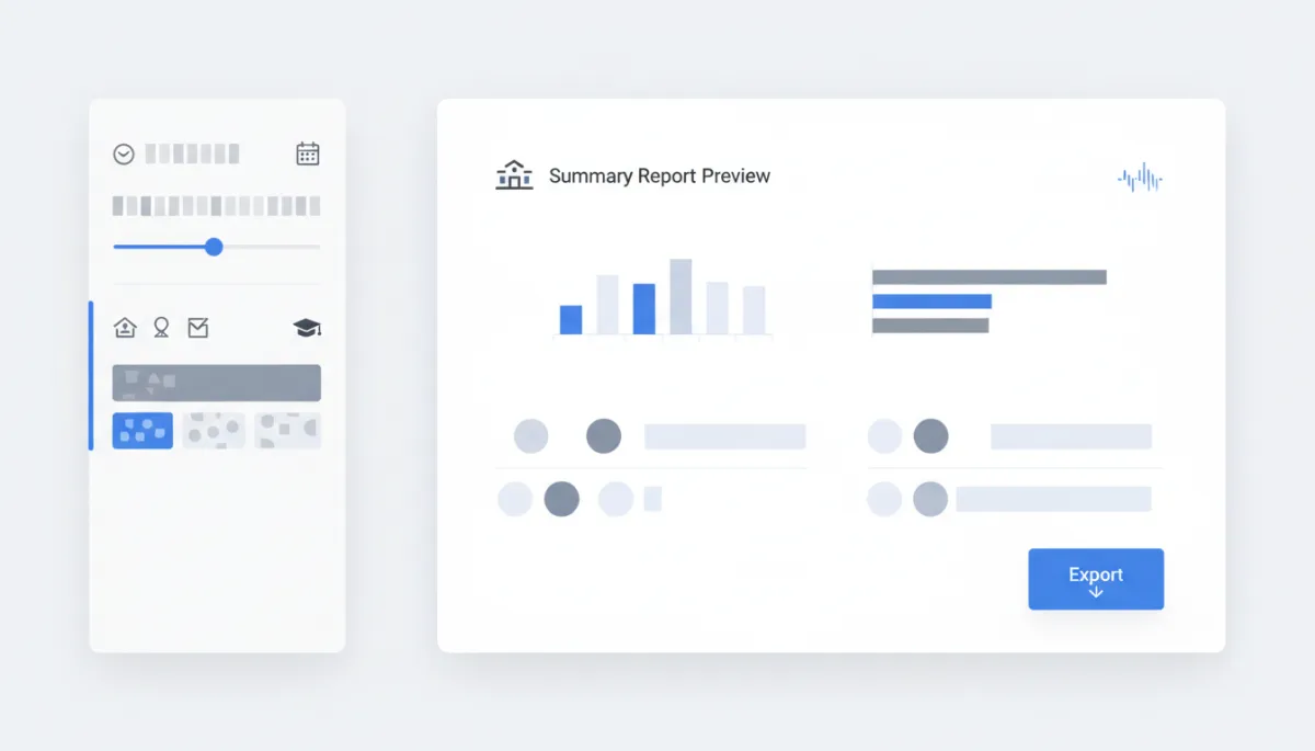 TCC report generation interface
